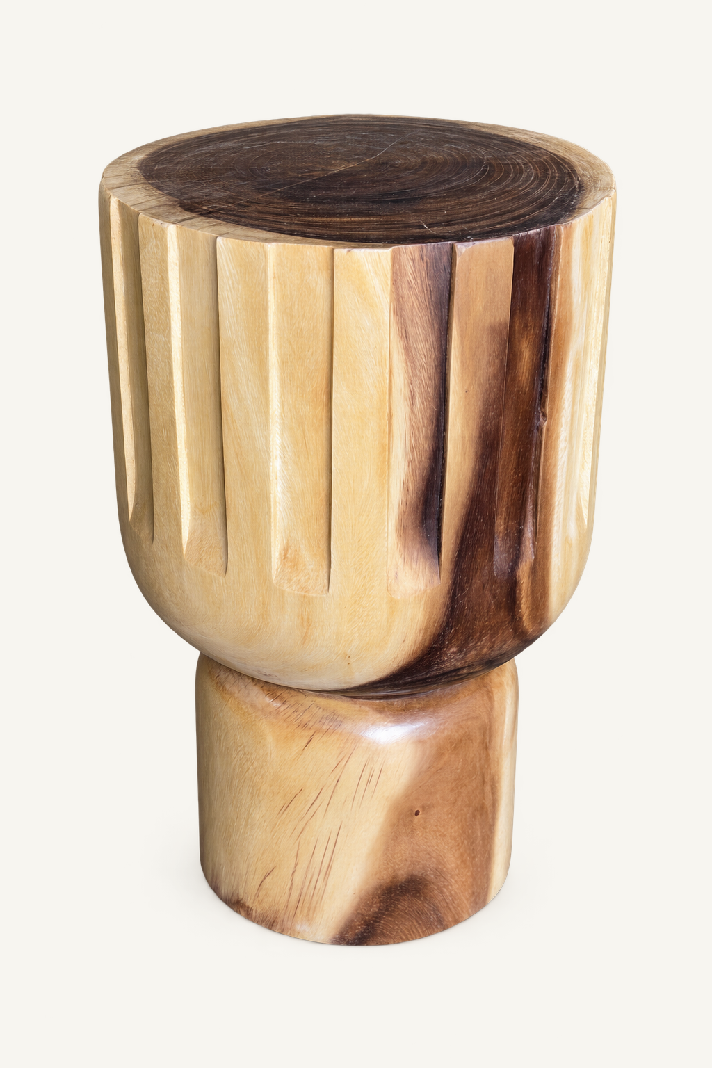 Ribbed Suar Pedestal, side view