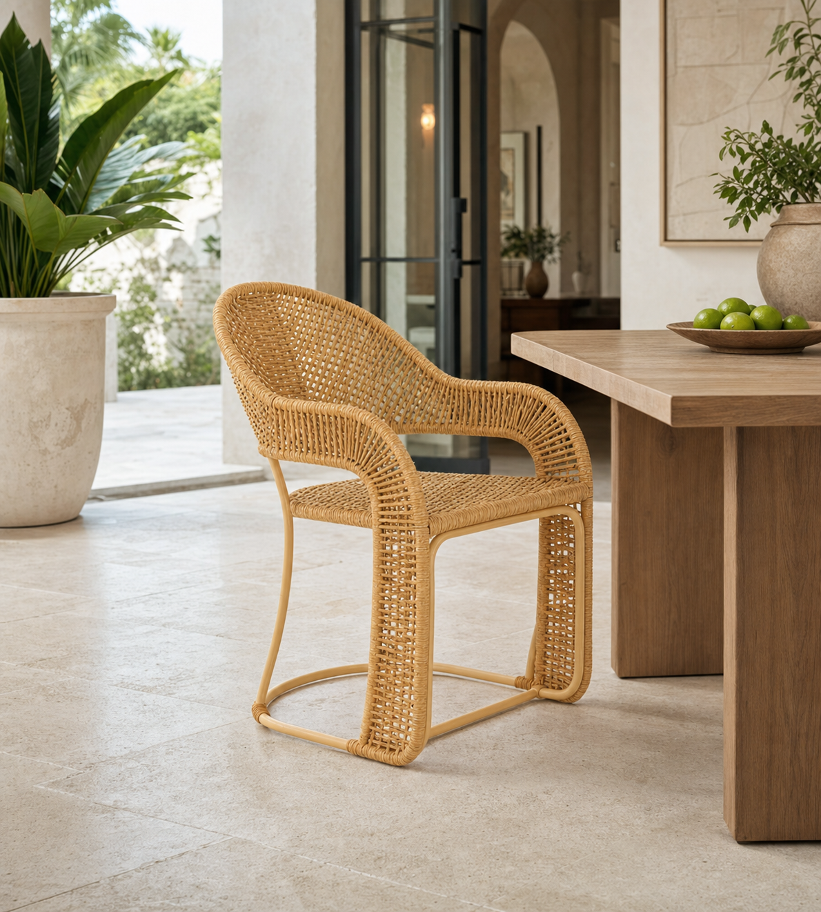 Riviera Woven Dining Chair styled in an interior