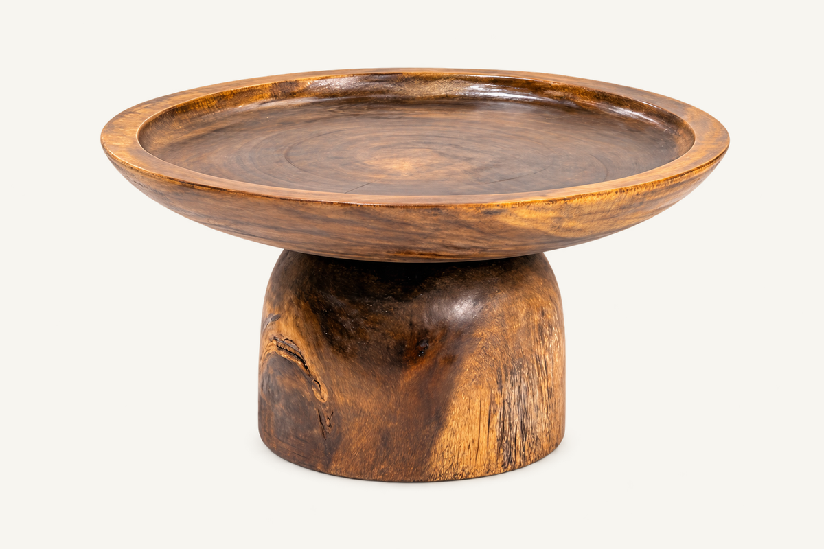 Round Suar Coffee Tables, front view