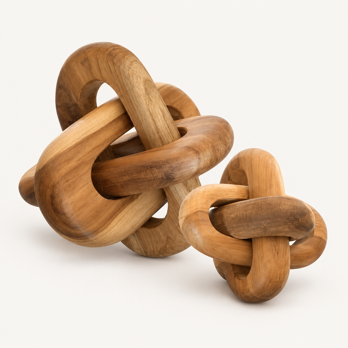 Round Teak Link Sculpture: image 4