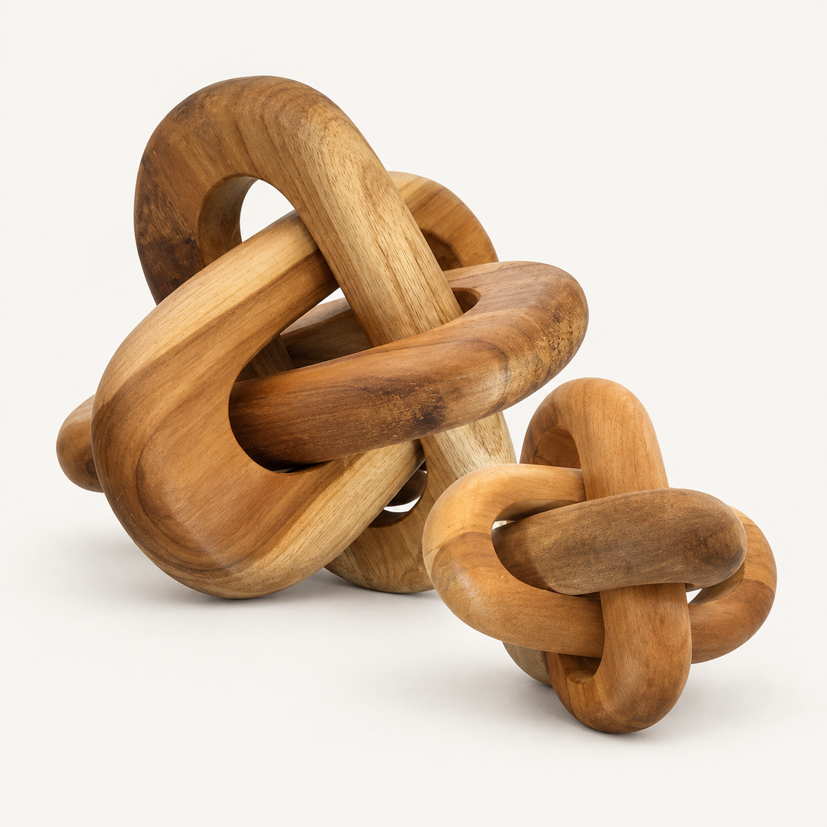 Round Teak Link Sculpture: image 3