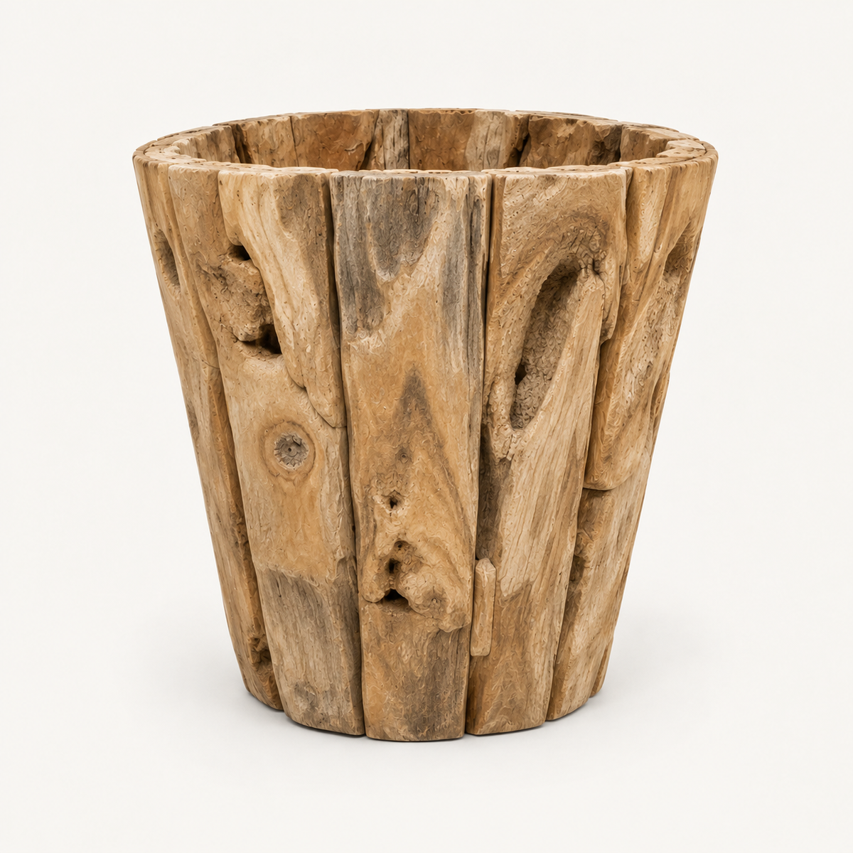 Round Teak Root Planter alternate view