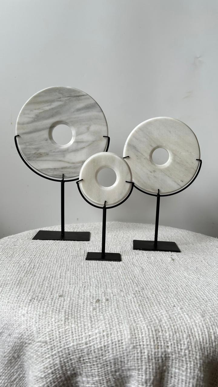 Natural Capiz Shell Disk on Metal Stand - Cabana Miami