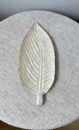 White Leaf Decorative Plate Small - Cabana Miami