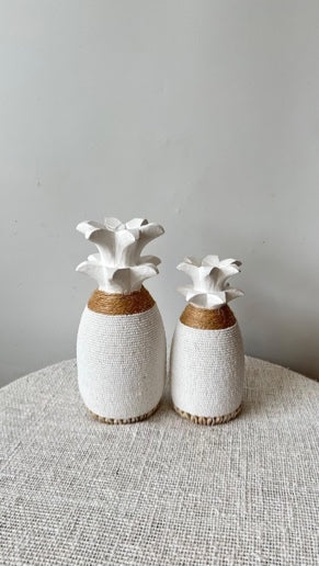White Pineapple Bead Decorative Object - Cabana Miami