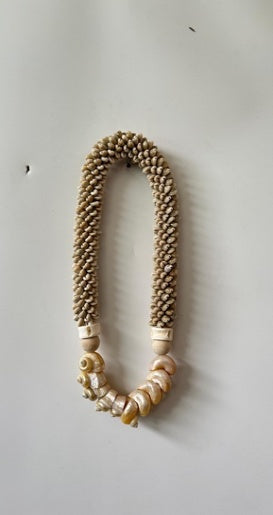 Natural Cowrie Statement Necklace on Metal Stand - Cabana Miami