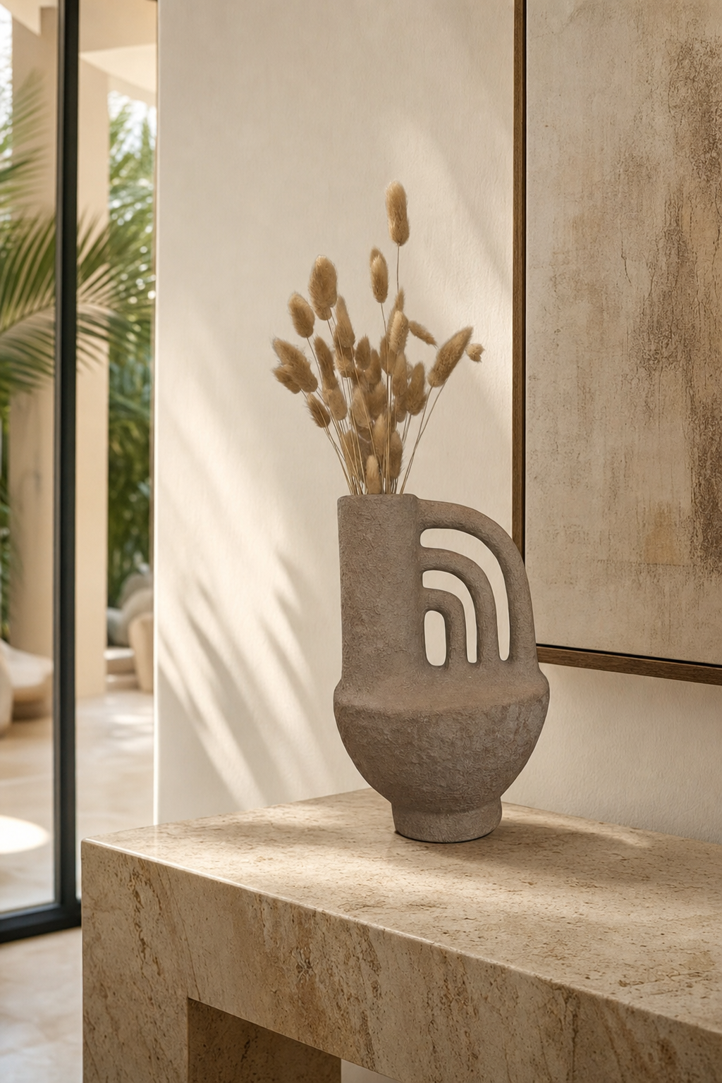 Rumi Wave Vase styled in an interior