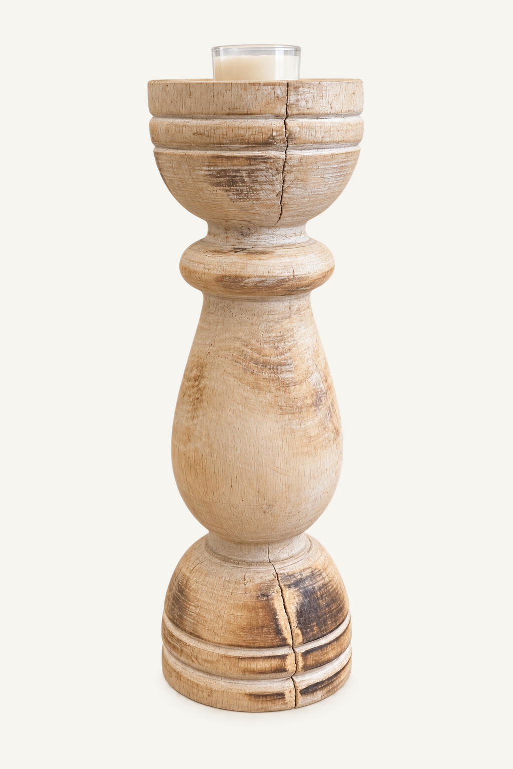 Rustic Wood Candle Holders, alternate view