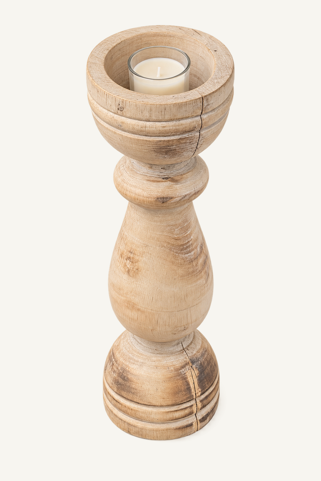 Rustic Wood Candle Holders, view 3