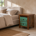 Salvage Breeze Bedside Table in a refined Miami bedroom