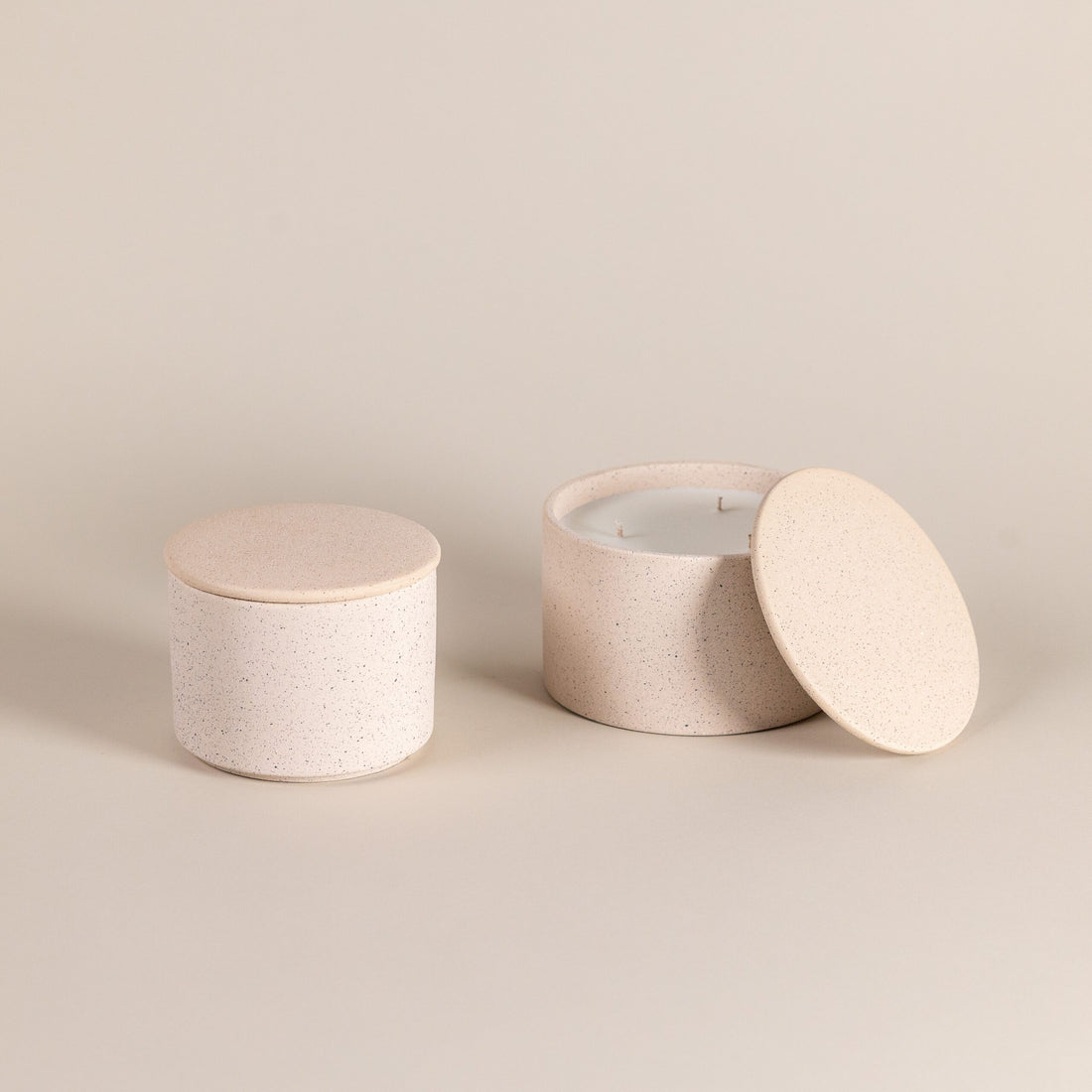 Handcrafted candles with lid for table styling and cozy interiors