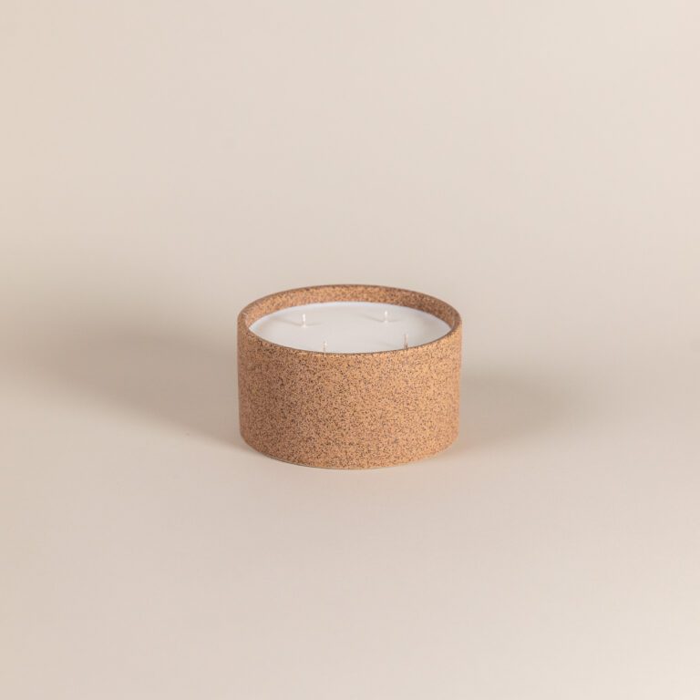 Scented bowl candles with warm sandy tone