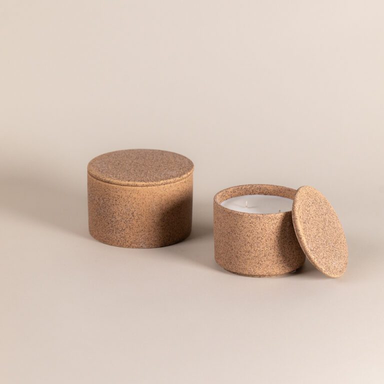 Handcrafted candles with lid for table styling and cozy interiors
