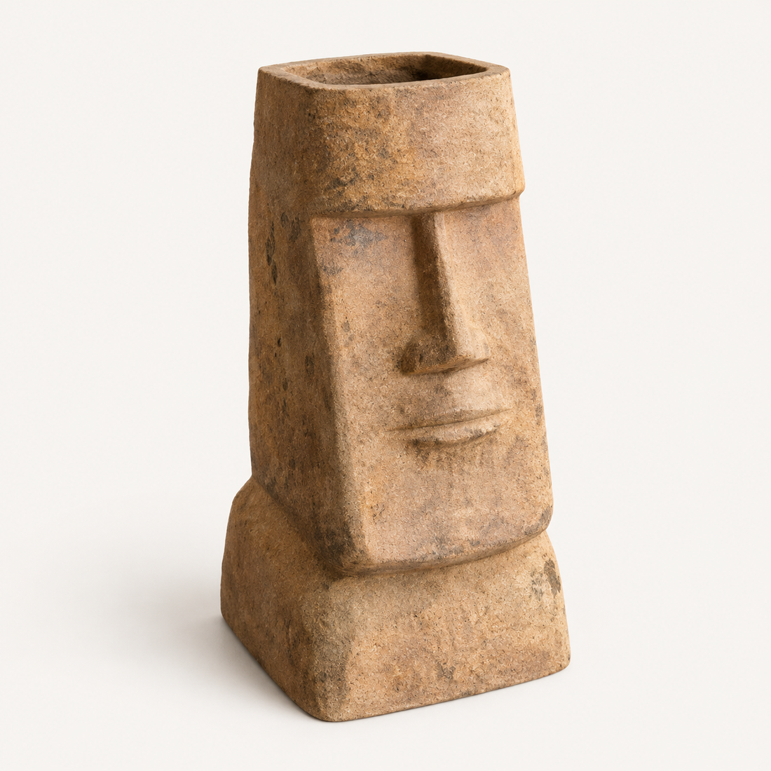 Sandstone Eastern Head Planter front three-quarter view