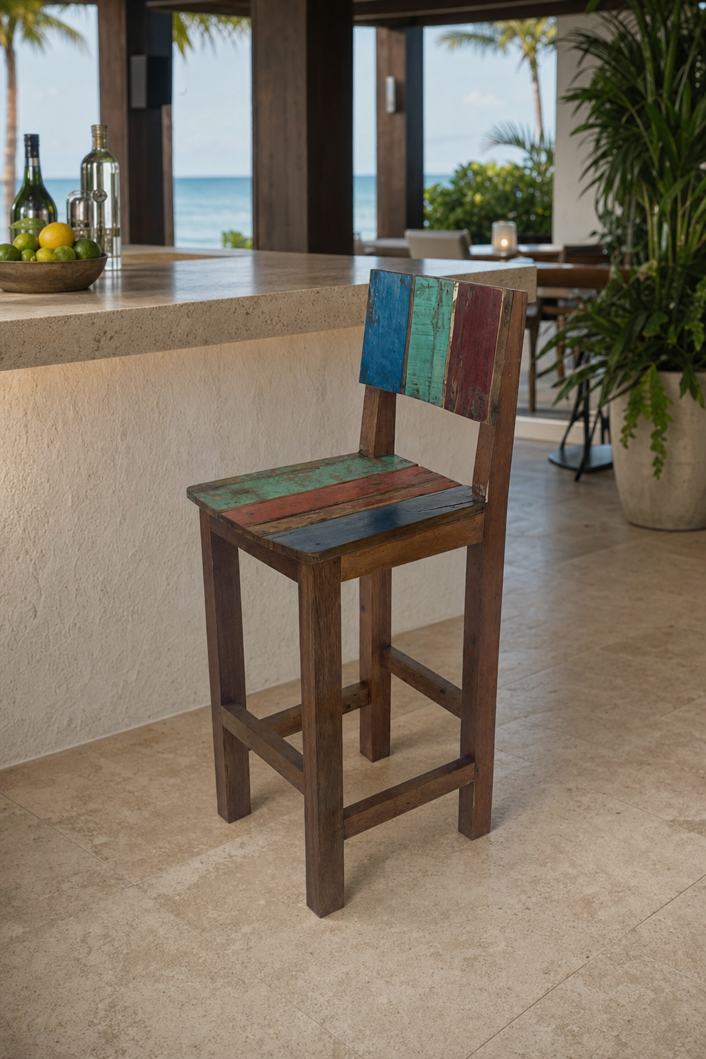 Seafarer’s Bar Stool styled in an interior