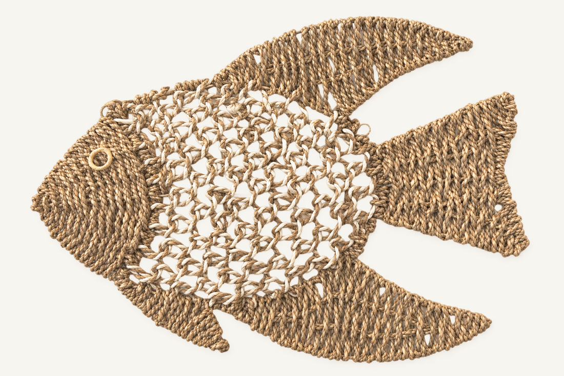Seagrass Fish Wall Sculpture, front view