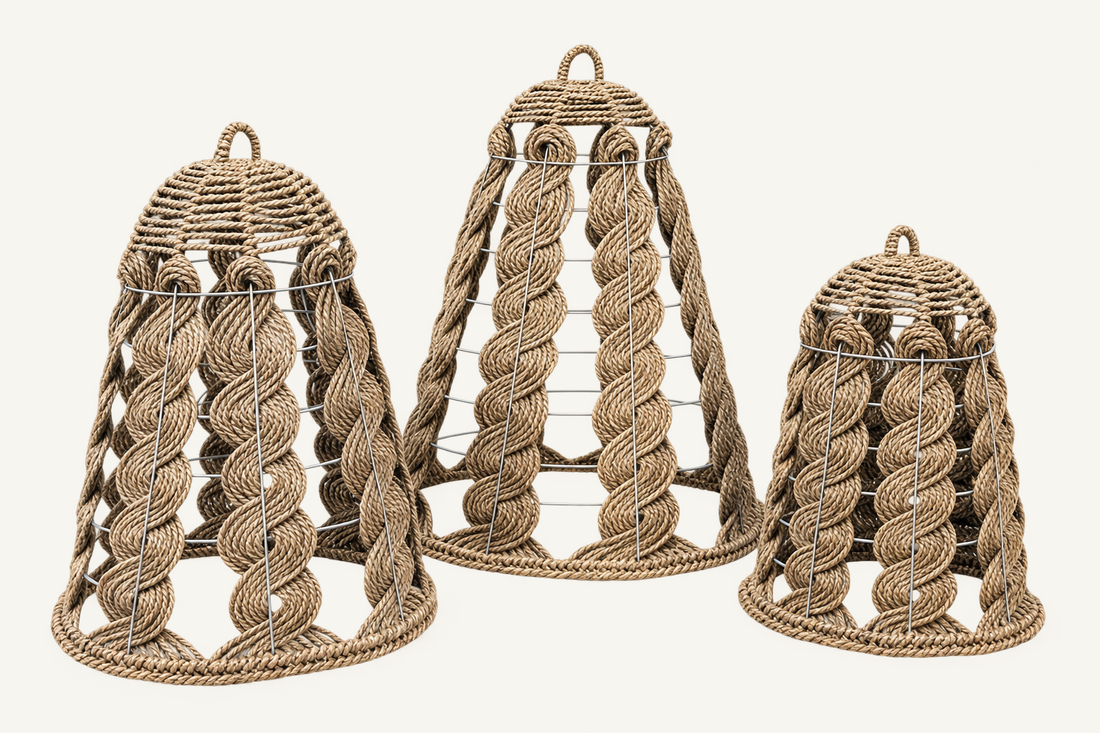 Seagrass Rope Lampshades, front view