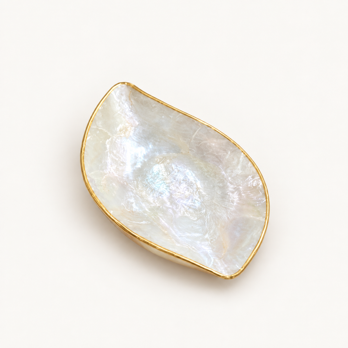 Shell Leaf Bowl in Mother-of-Pearl, three-quarter view