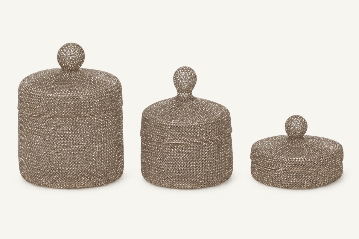 Silver Glow Mesh Jar Set: image 4