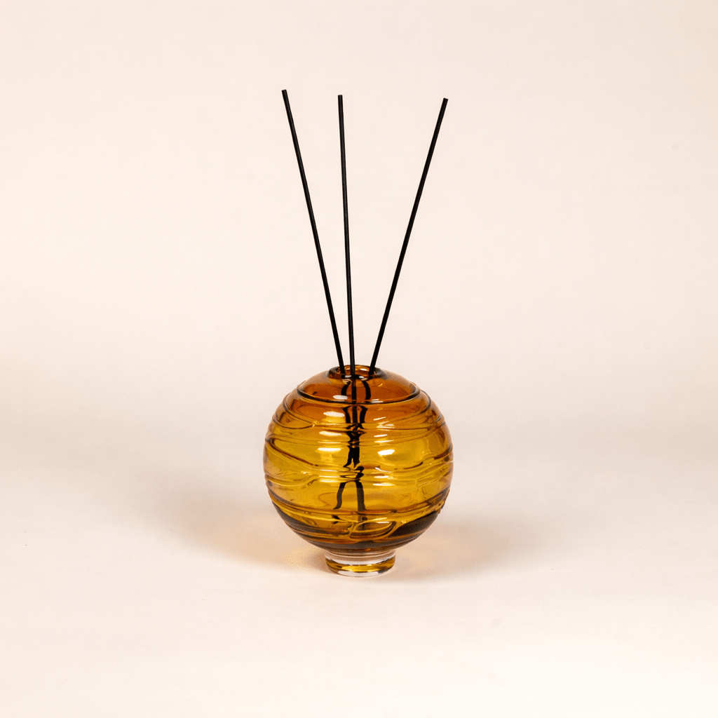 Glass diffusers with spiral sculptural design