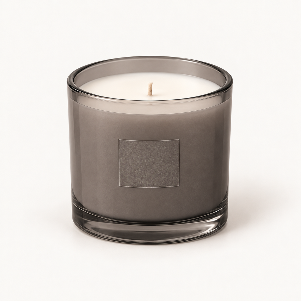 Large Smoked Grey Cylinder Candle
