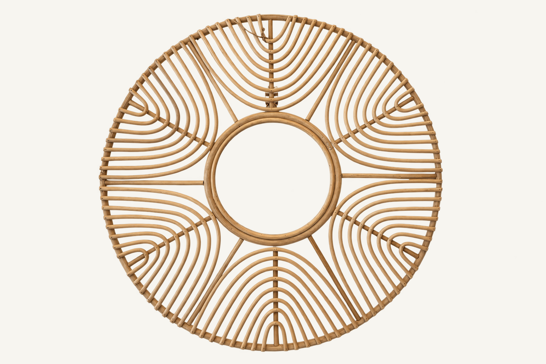 Sol Rattan Sun Mirror, front view