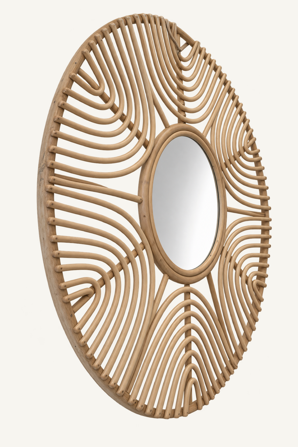 Sol Rattan Sun Mirror, detail view