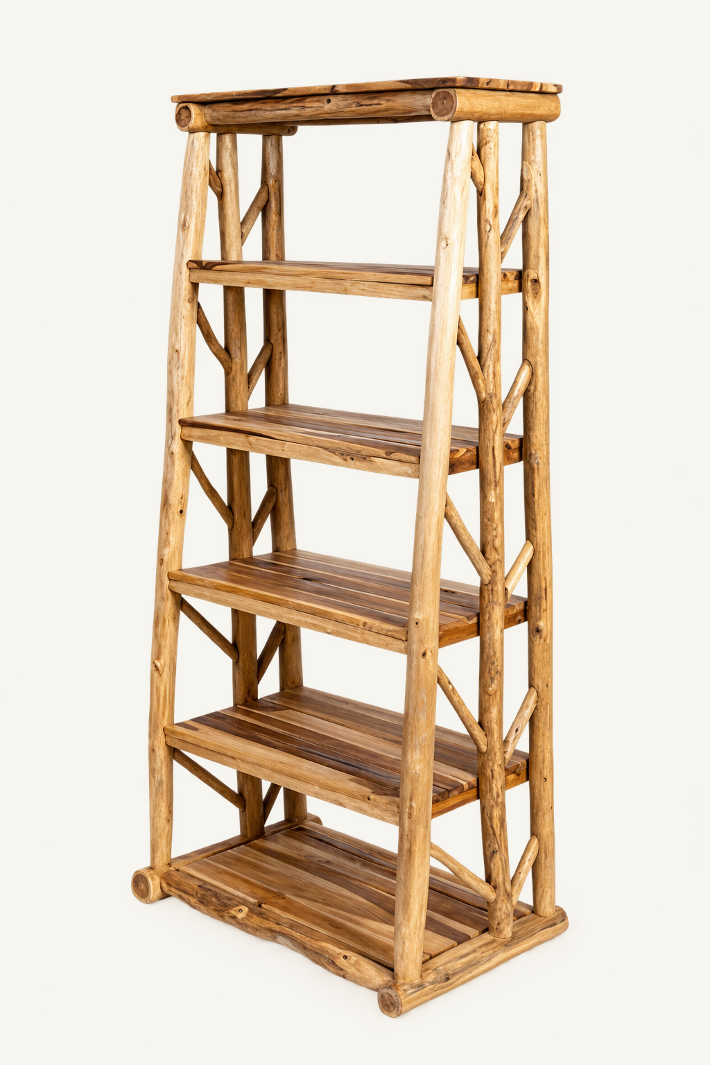 Solana Teak Bookshelf, front view