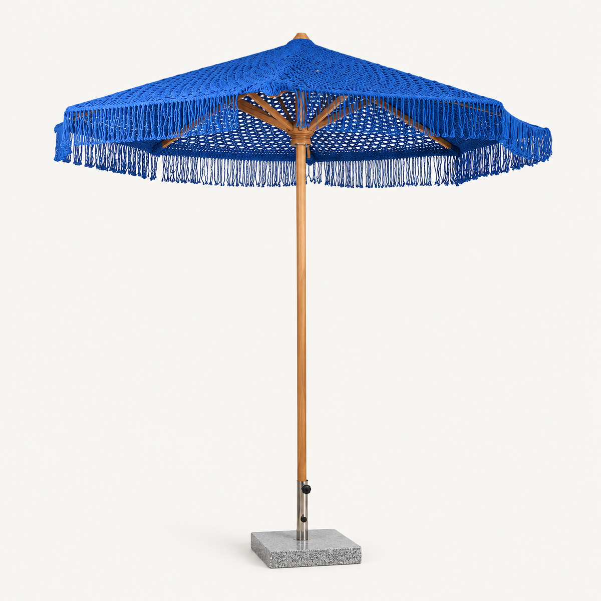 Soleil Macramé Umbrella – Aegean Blue: image 4