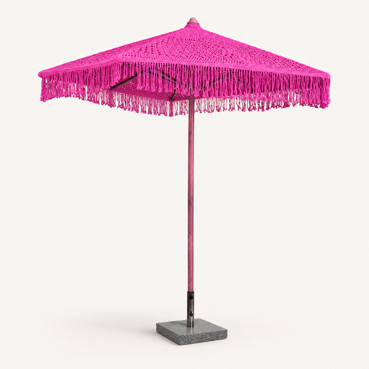 Soleil Macramé Umbrella – Fuchsia: image 4
