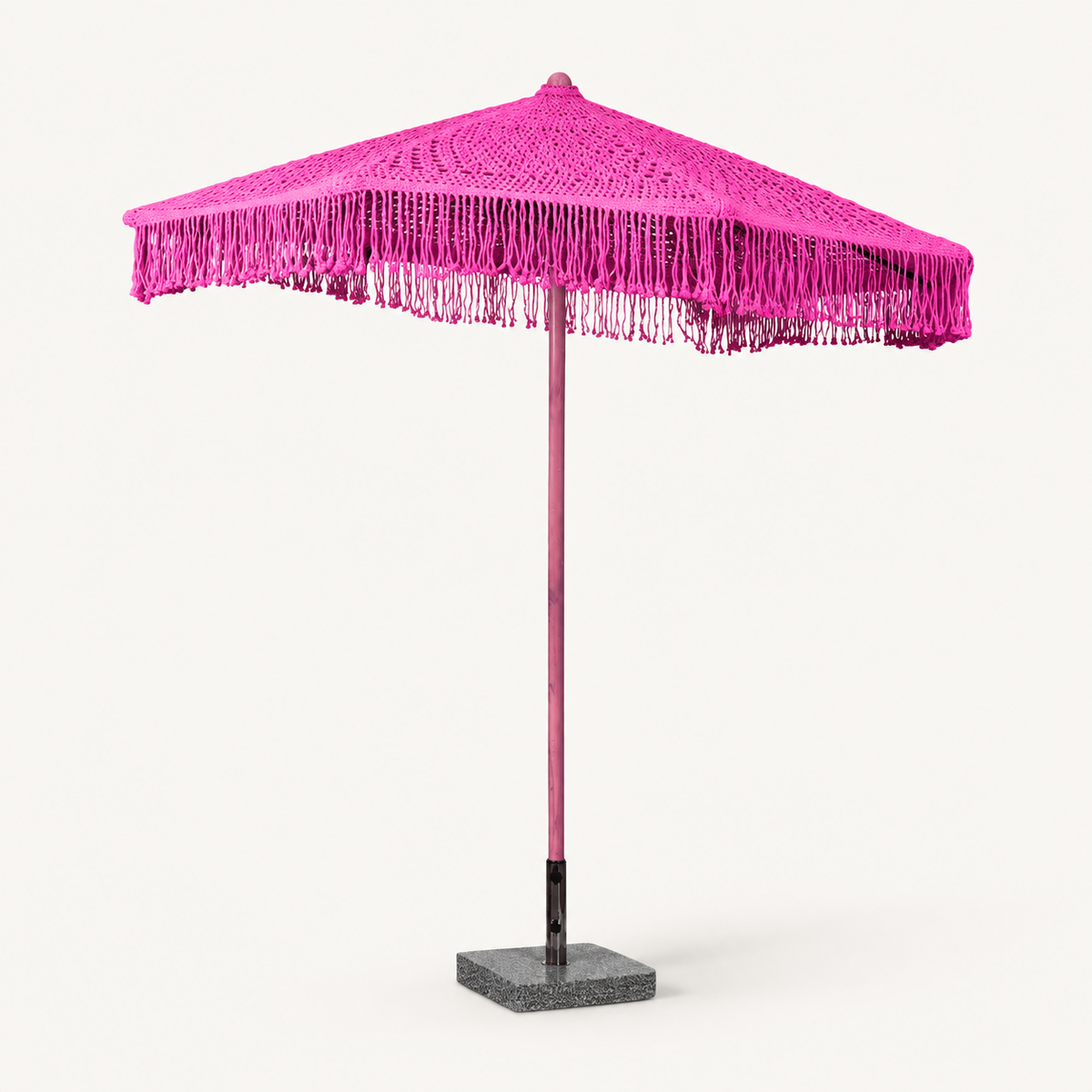 Soleil Macramé Umbrella – Fuchsia: image 3