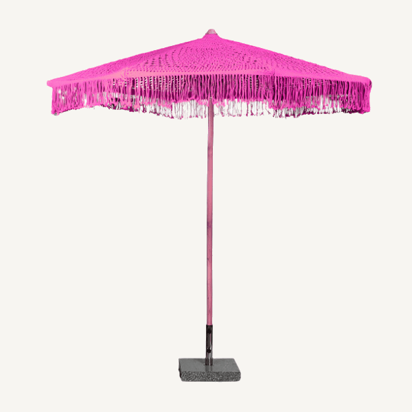 Soleil Macramé Umbrella – Fuchsia: image 2