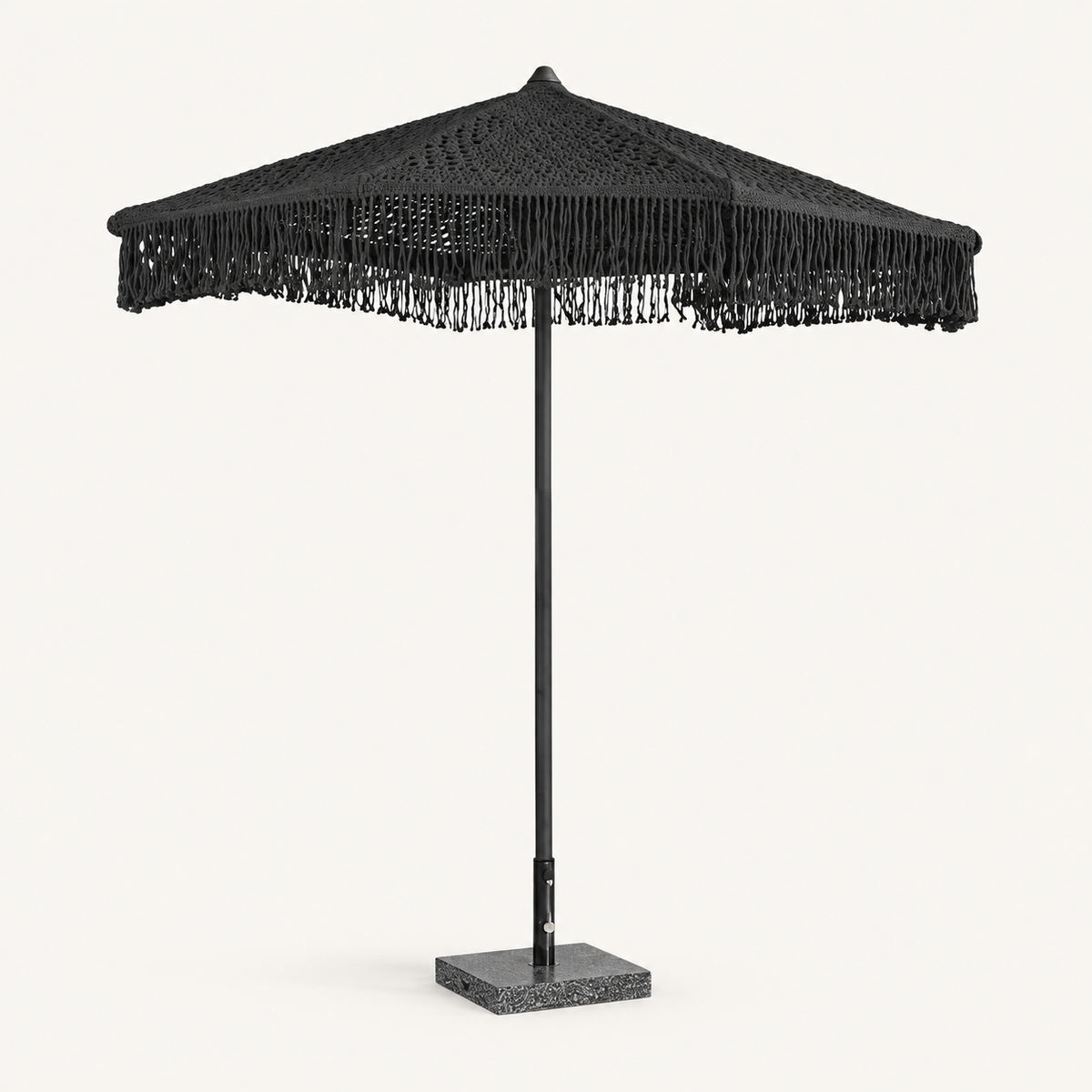 Soleil Macramé Umbrella – Midnight Black: image 3