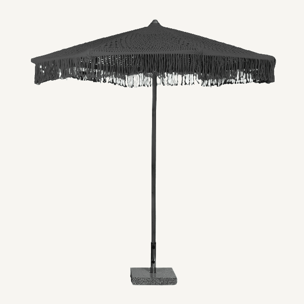 Soleil Macramé Umbrella – Midnight Black: image 2