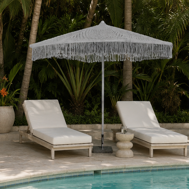 Soleil Macramé Umbrella – Misty Cove: image 1