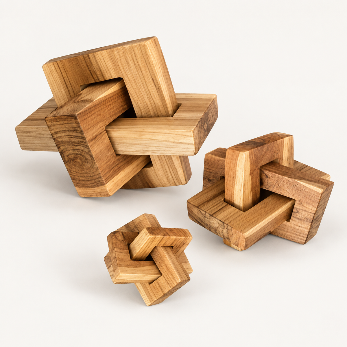Square Teak Link Sculpture: image 4