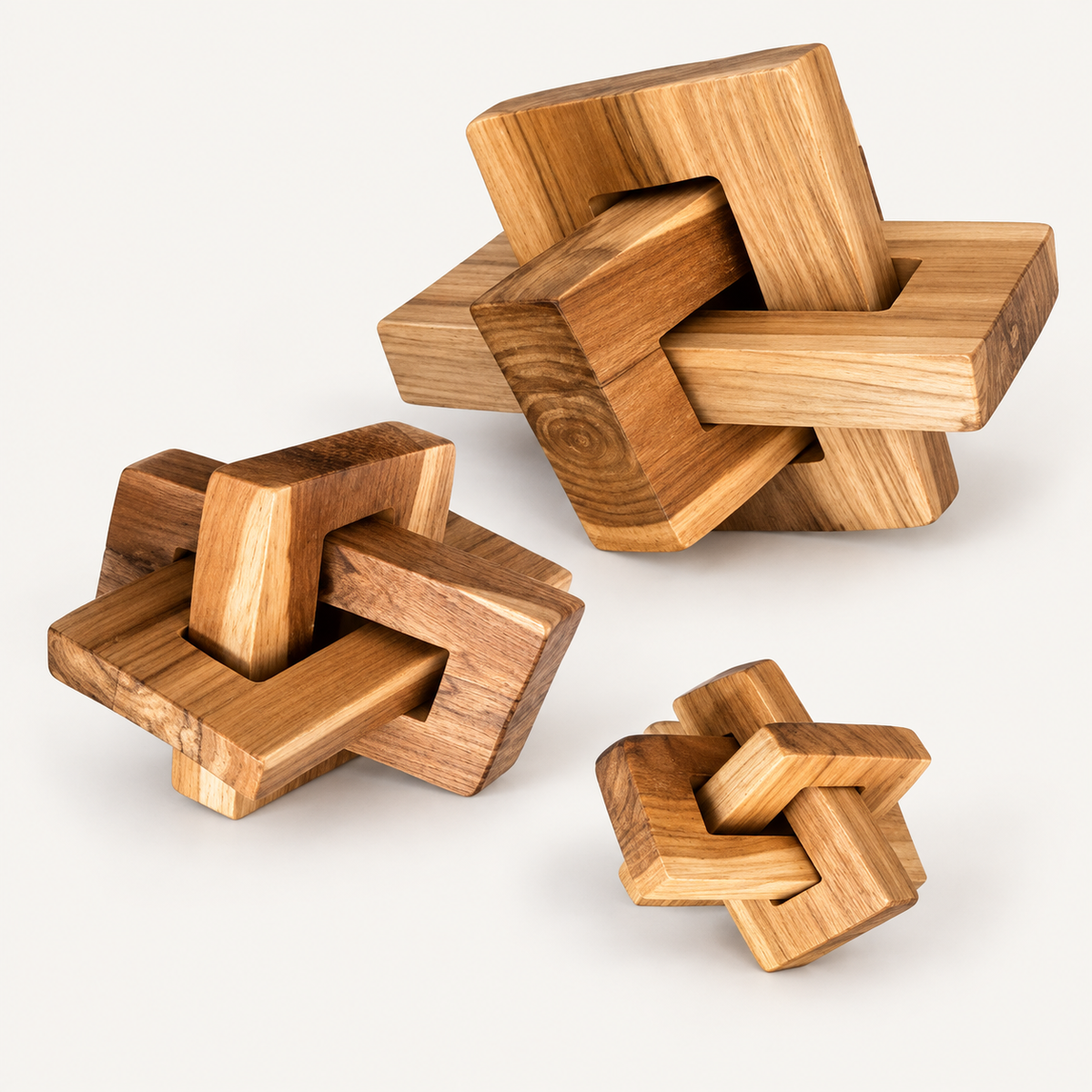 Square Teak Link Sculpture: image 3