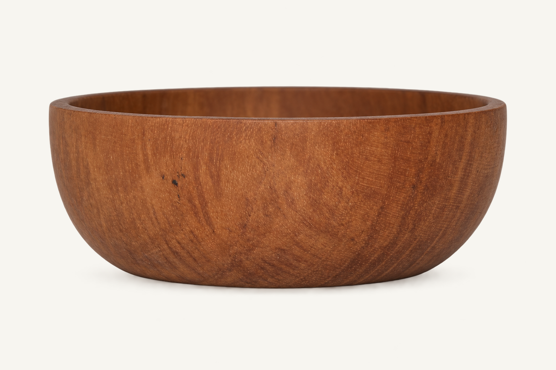 Stonewave Teak Sauce Bowl, front view