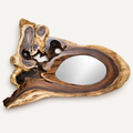 Sculptural Suar Root Mirror, front view