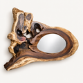 Sculptural Suar Root Mirror, angled view