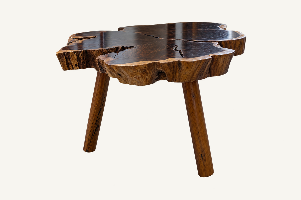 Suar Slab Pencil Leg Coffee Table, alternate view