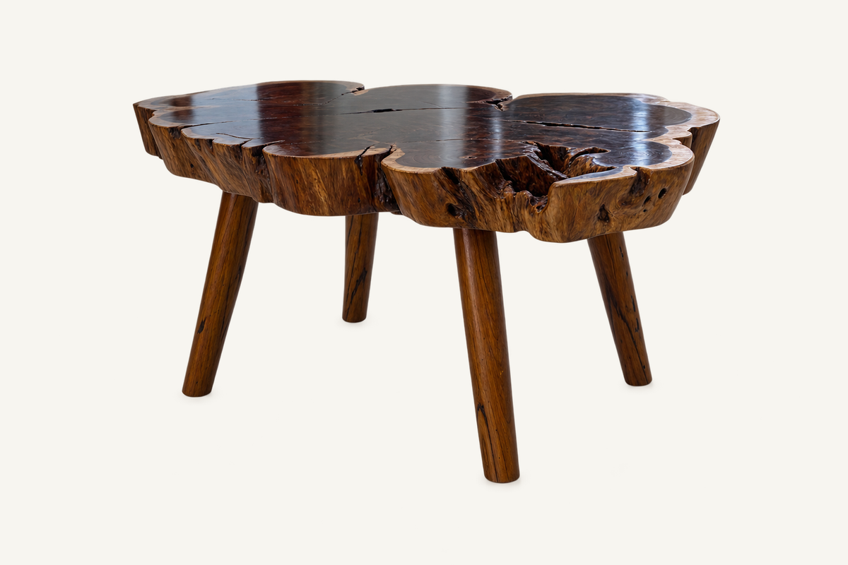 Suar Slab Pencil Leg Coffee Table, view 3