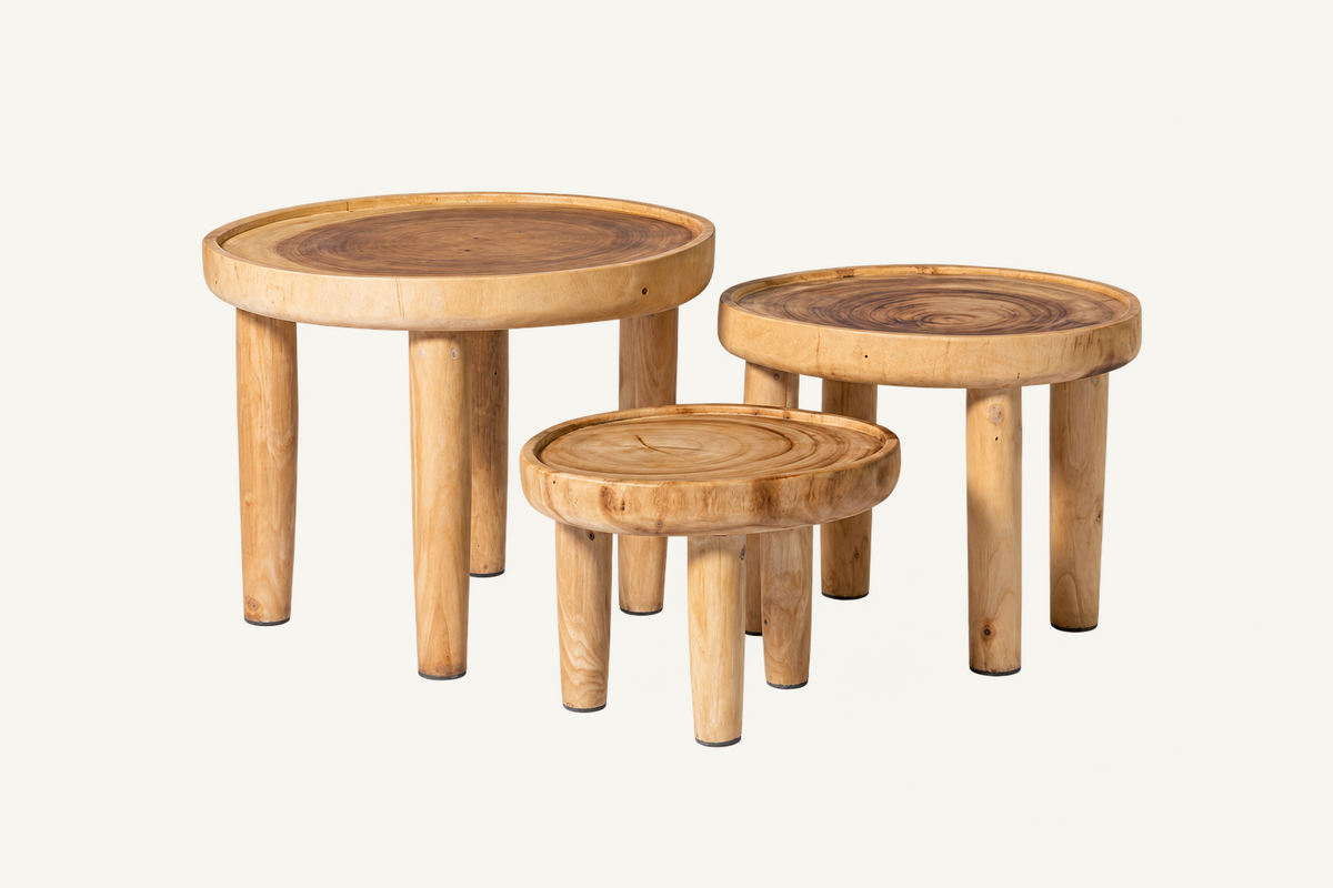 Suar Wood Trio, front view