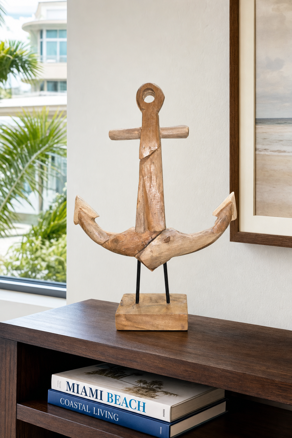 Teak Anchor Sculpture: image 2