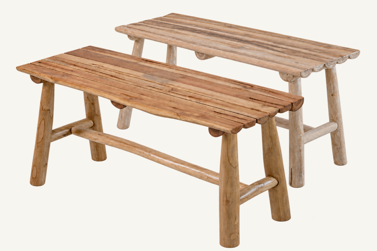 Teak Benches, front view