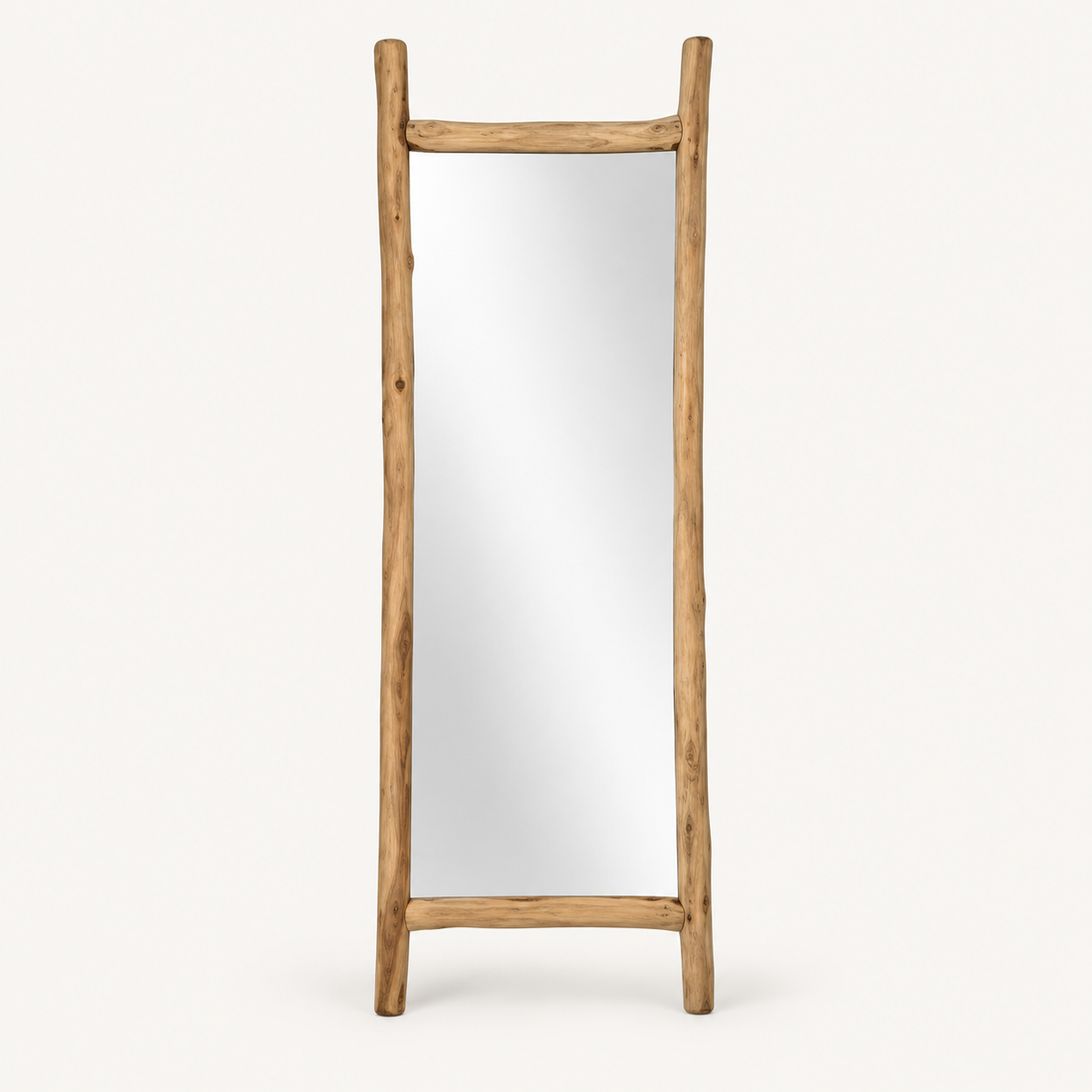 Teak Branch Floor Mirror, front view