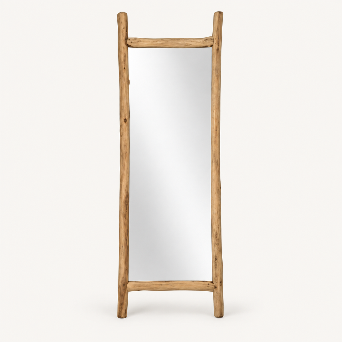 Teak Branch Floor Mirror, front view