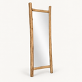 Teak Branch Floor Mirror, angled view