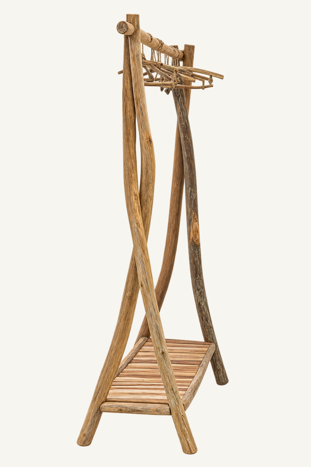 Teak Branch Clothing Rack, alternate view