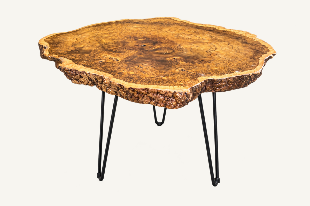 Teak Hairpin Side Table, front view